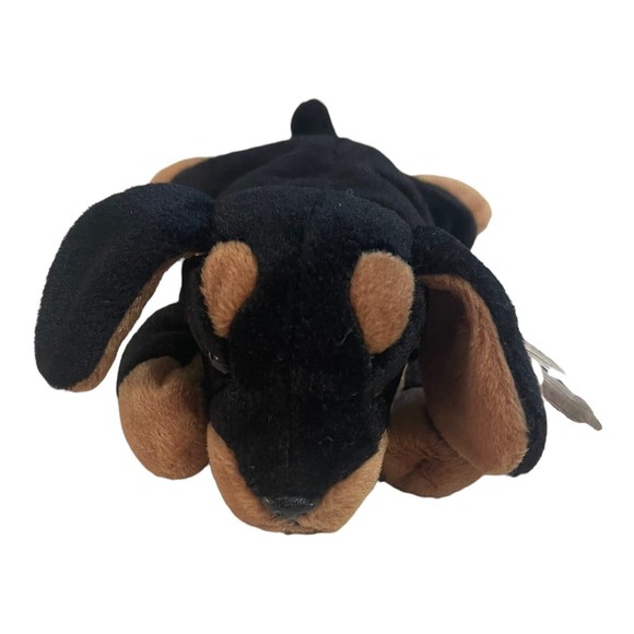 Ty Beanie Babies Doby Black Brown Dog 1996 *RARE, FACTORY ERRORS* Retired, Baby - Picture 1 of 9